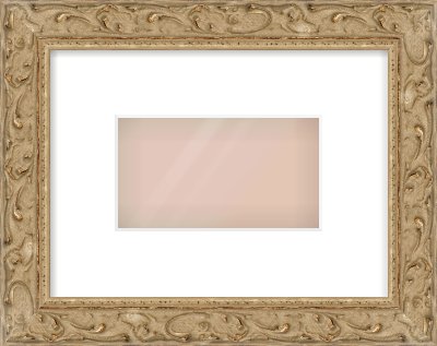 Light Brown Decorative Frame for 160 × 90mm artwork, with Smooth White Single Mount