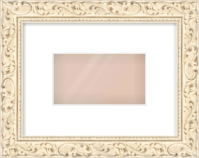 White Decorative Frame for 160 × 90mm artwork, with Smooth White Single Mount