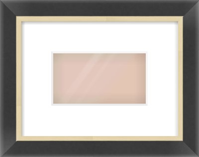 Black/Gold Flat Frame for 160 × 90mm artwork, with Smooth White Single Mount