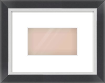 Black/Silver Flat Frame for 160 × 90mm artwork, with Smooth White Single Mount