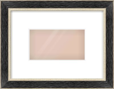 Black & Champagne Silver Reverse Frame for 160 × 90mm artwork, with Smooth White Single Mount
