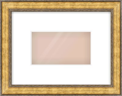 Gold Spoon Frame for 160 × 90mm artwork, with Smooth White Single Mount