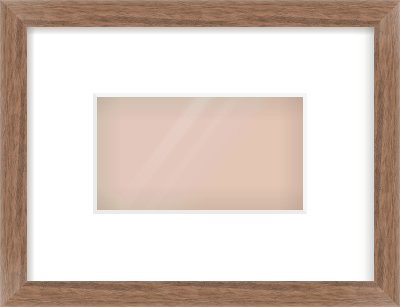 Walnut Flat Frame for 160 × 90mm artwork, with Smooth White Single Mount