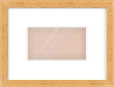 Oak Veneer Flat Frame for 160 × 90mm artwork, with Smooth White Single Mount