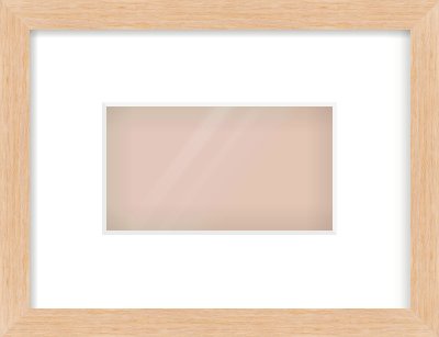 Light Oak Veneer Flat Frame for 160 × 90mm artwork, with Smooth White Single Mount