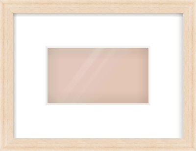 Natural Wood Flat Frame for 160 × 90mm artwork, with Smooth White Single Mount