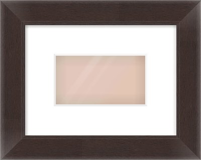 Brown Flat Frame for 160 × 90mm artwork, with Smooth White Single Mount