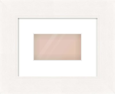 White Beveled Frame for 160 × 90mm artwork, with Smooth White Single Mount