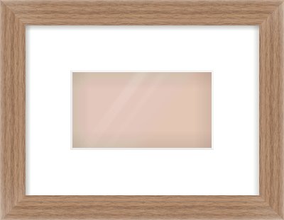 Walnut Flat Frame for 160 × 90mm artwork, with Smooth White Single Mount
