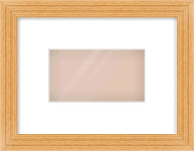 Oak Veneer Flat Frame for 160 × 90mm artwork, with Smooth White Single Mount