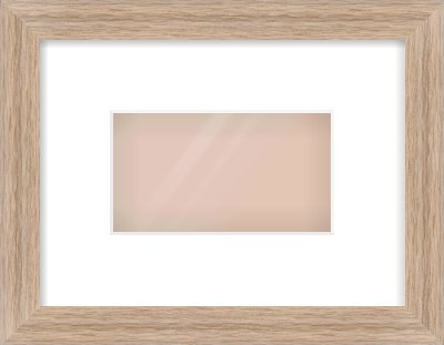 Light Walnut Flat Frame for 160 × 90mm artwork, with Smooth White Single Mount
