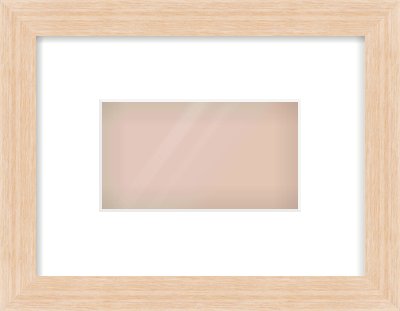 Light Oak Veneer Flat Frame for 160 × 90mm artwork, with Smooth White Single Mount