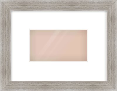 Grey Flat Frame for 160 × 90mm artwork, with Smooth White Single Mount