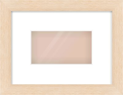 Natural Wood Flat Frame for 160 × 90mm artwork, with Smooth White Single Mount