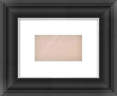 Black/Silver Scoop Frame for 160 × 90mm artwork, with Smooth White Single Mount