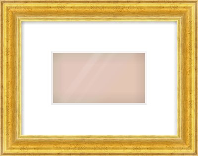 Gold Reverse Frame for 160 × 90mm artwork, with Smooth White Single Mount