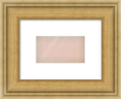 Gold Scoop Frame for 160 × 90mm artwork, with Smooth White Single Mount
