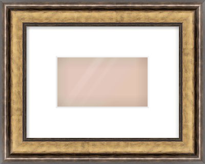 Gold Spoon Frame for 160 × 90mm artwork, with Smooth White Single Mount