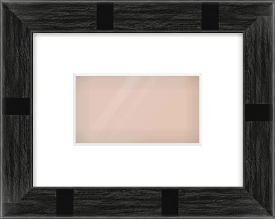 Black Flat Frame for 160 × 90mm artwork, with Smooth White Single Mount