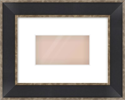 Black & Champagne Silver Bevel Frame for 160 × 90mm artwork, with Smooth White Single Mount