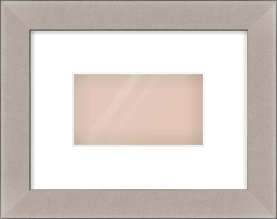 Brushed Silver & Black Sided Flat Frame for 160 × 90mm artwork, with Smooth White Single Mount