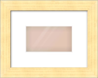 Gold Face, Black Sides Flat Frame for 160 × 90mm artwork, with Smooth White Single Mount