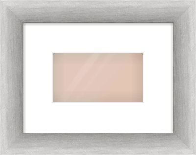 Silver Cushion Frame for 160 × 90mm artwork, with Smooth White Single Mount
