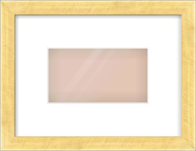 Brushed Gold with Black Sides Flat Frame for 160 × 90mm artwork, with Smooth White Single Mount
