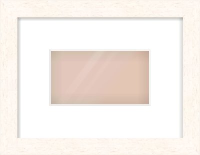 Ivory Flat Frame for 160 × 90mm artwork, with Smooth White Single Mount