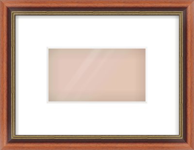 Brown Spoon Frame for 160 × 90mm artwork, with Smooth White Single Mount