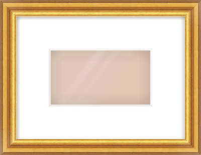 Gold Reverse Frame for 160 × 90mm artwork, with Smooth White Single Mount