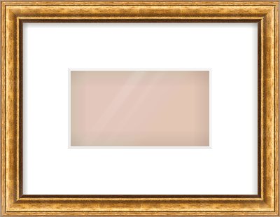 Gold Cushion Frame for 160 × 90mm artwork, with Smooth White Single Mount