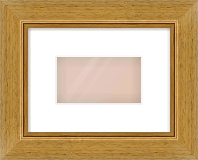 Gold Flat Frame for 160 × 90mm artwork, with Smooth White Single Mount