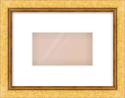 Gold Leaf Flat Frame for 160 × 90mm artwork, with Smooth White Single Mount