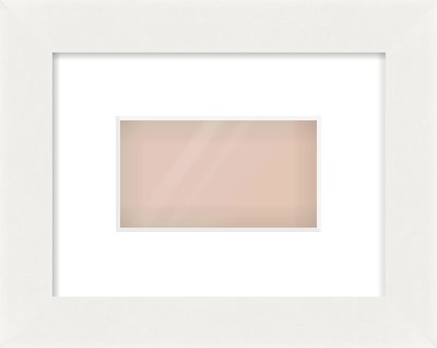 White Flat Frame for 160 × 90mm artwork, with Smooth White Single Mount