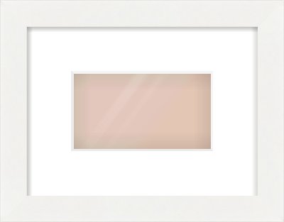 White Flat Frame for 160 × 90mm artwork, with Smooth White Single Mount