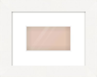White Flat Frame for 160 × 90mm artwork, with Smooth White Single Mount