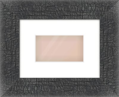 Carbon Flat Frame for 160 × 90mm artwork, with Smooth White Single Mount
