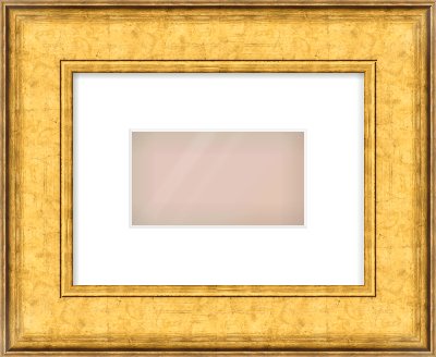 Gold Flat Frame for 160 × 90mm artwork, with Smooth White Single Mount