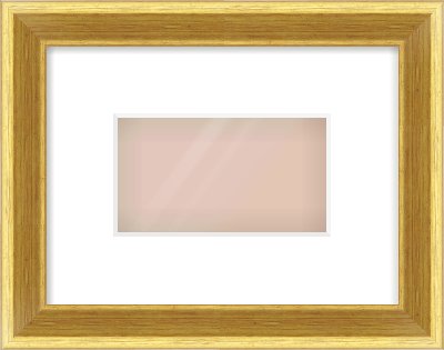 Gold Cushion Frame for 160 × 90mm artwork, with Smooth White Single Mount