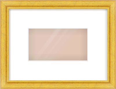 Gold Cushion Frame for 160 × 90mm artwork, with Smooth White Single Mount
