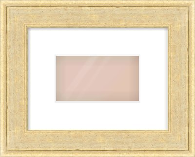 Gold Flat Frame for 160 × 90mm artwork, with Smooth White Single Mount