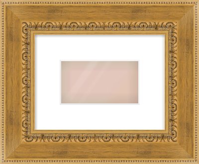 Gold Reverse Frame for 160 × 90mm artwork, with Smooth White Single Mount