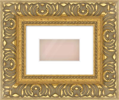 Gold Reverse Frame for 160 × 90mm artwork, with Smooth White Single Mount