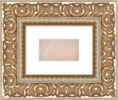 Silver / Gold Reverse Frame for 160 × 90mm artwork, with Smooth White Single Mount