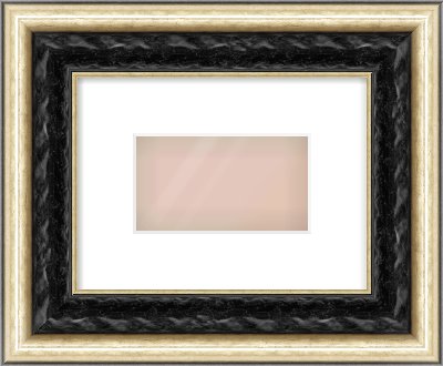 Black & Champagne Silver Spoon Frame for 160 × 90mm artwork, with Smooth White Single Mount