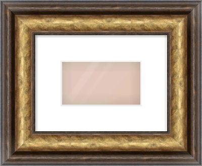 Gold Spoon Frame for 160 × 90mm artwork, with Smooth White Single Mount