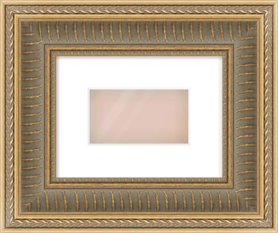 Gold Spoon Frame for 160 × 90mm artwork, with Smooth White Single Mount