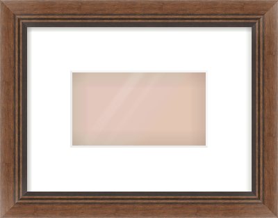 Brown Flat Frame for 160 × 90mm artwork, with Smooth White Single Mount