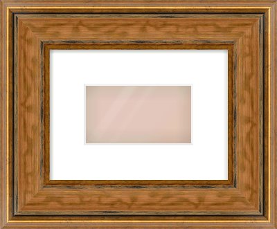 Gold Scoop Frame for 160 × 90mm artwork, with Smooth White Single Mount